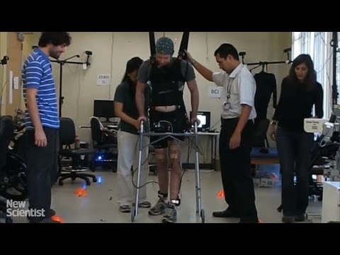 Paralysed man uses mind control to walk again