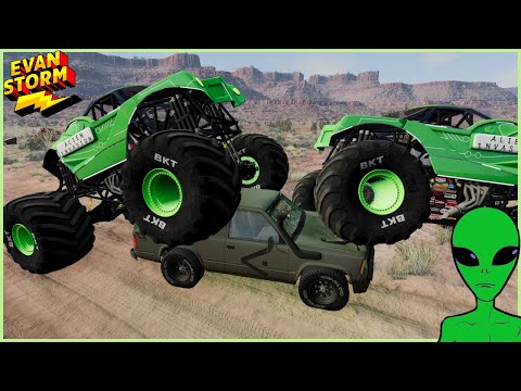 BeamNG.drive Offroad Adventure To Area 51 Monster Trucks From Outer Space